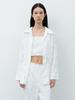 Race Pleats Overfit Long Shirt_White
