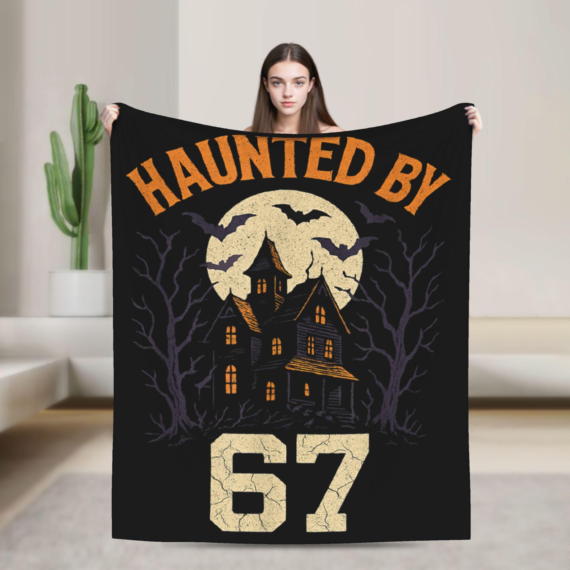 

6 7 Six Seven Halloween Flannel Blanket Warm Soft Throw Blanket for Outdoor Travel Office Graphic Bedspread Sofa Bed Cover 130x150cm