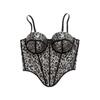 Slim Fit Sequin Leopard Corset with Buckle Crop Tops Fashion Suspender Vest  Ladies