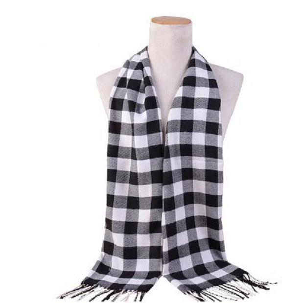 New Atmosphere Imitation Cashmere Plaid Tassel Scarf For Men In Autumn And Winter, With Thickened Velvet And Warm Neck
