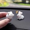 2pcs Couple Animal Light Kiss Car Ornament Add Love Atmosphere, Rearview Mirror Decoration Ornament Easter Bunny