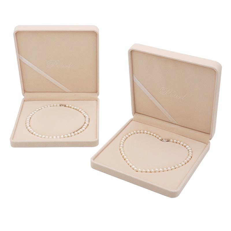 Velvet Jewelry Set Box for Pearl Necklaces, Rings & Pendants - Gold & Silver Storage