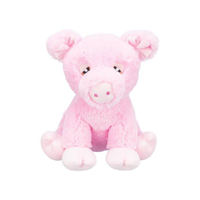 Animal en peluche recyclé - TRIXIE - Petit cochon Edison - 24 cm - Rose - Avec son - Polyester - Moderne - Intérieur