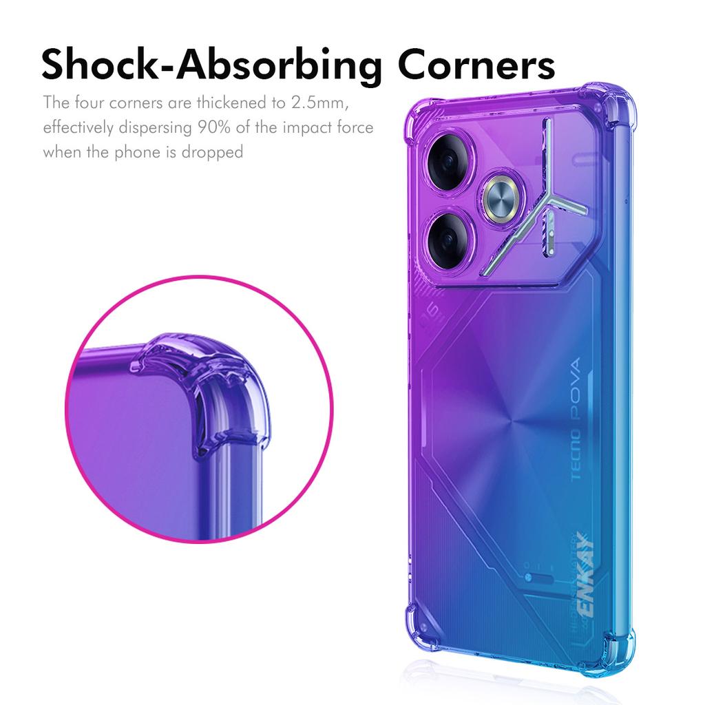 Für TECNO Pova 6 5G TPU-Hülle ENKAY Verdickte Vier-Ecken-Sturzsichere Handy-Rückseite