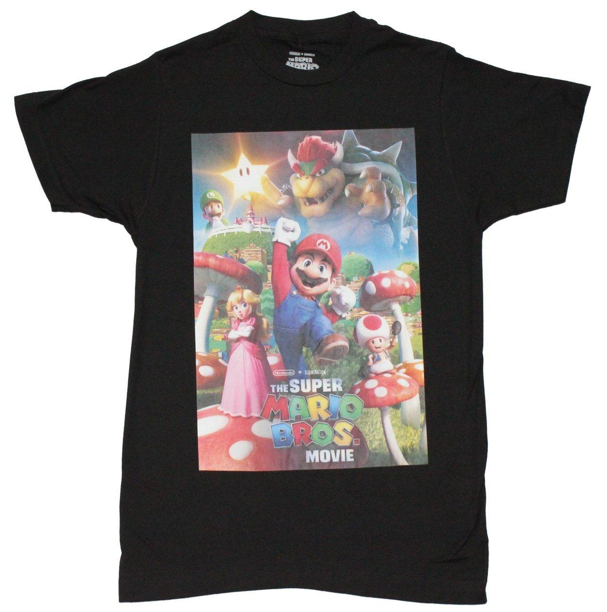 Super Mario Brothers New Adult T-Shirt - The Movie Poster Jumping Image XXXXL