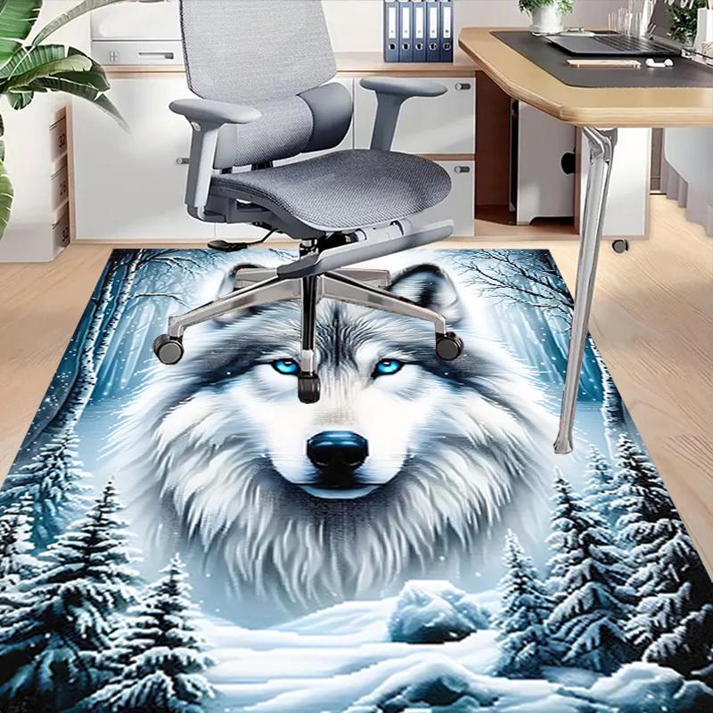 1PC Wolf Snowy Forest Extra Large Non-Slip Floor carpet, Office, family, bedroom, Studio - Large Area RugJ0323