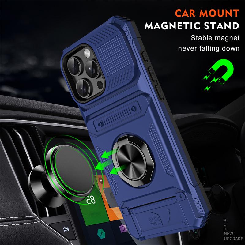 Bracket Card Slot iPhone 17 Pro Max Case, Compatible with Apple 17/16, Drop-Proof Design, Ideal for Cross-Border and Foreign Trade.