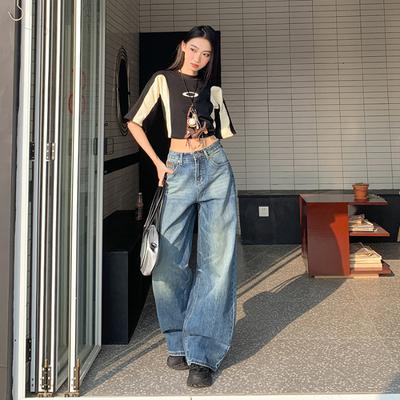 Jeans Women's Spring Wide-leg Jeans Women's Spring High Waist Loose Draping Straight-leg Trousers Wide-leg Trousers Women's Spring