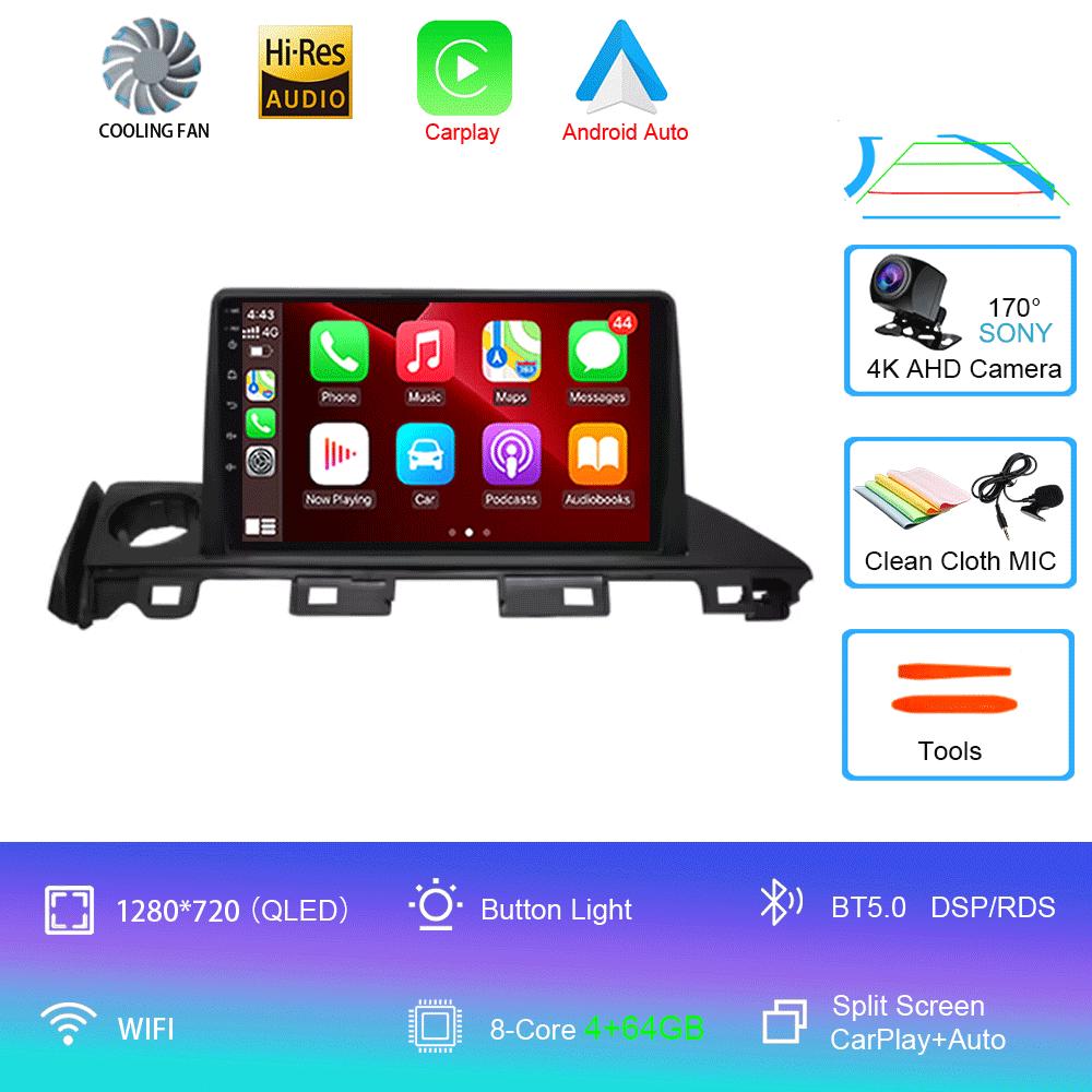 For Mazda 6 Atenza 3 2016 2017 2018 Android 14 Car Radio GPS Navigation 4G WIFI Video BT Carplay DSP Player No DVD