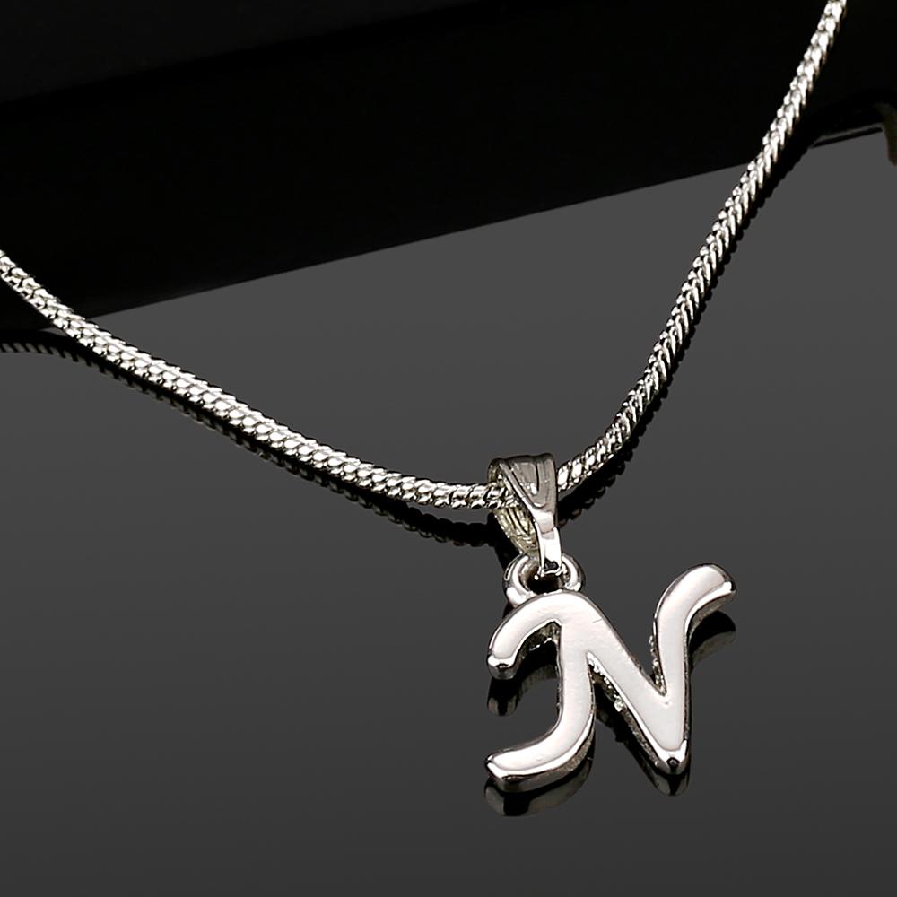 

Estele Valentine gift - Подвеска Intital N Letter с родиевым покрытием для женщин