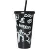 Halloween Drinking Cup with Lid and Straw, 710 Ml Halloween Party Cup Glow In the Dark Cup with Boo
