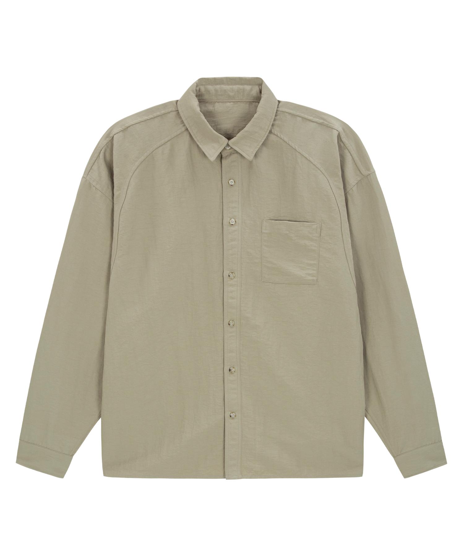 Divine Distance Nylon Raglan Shirt [Beige] L