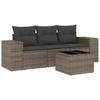 VidaXL Salon de Jardin avec Coussins 4 pcs, Canapés de Terrasse, Ensemble de Meubles de Patio, Mobilier d'Extérieur, Gris 3222269