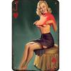 Custom Aluminum Tin Sign Art - Vintage Playing Cards and Women Wall Decor
