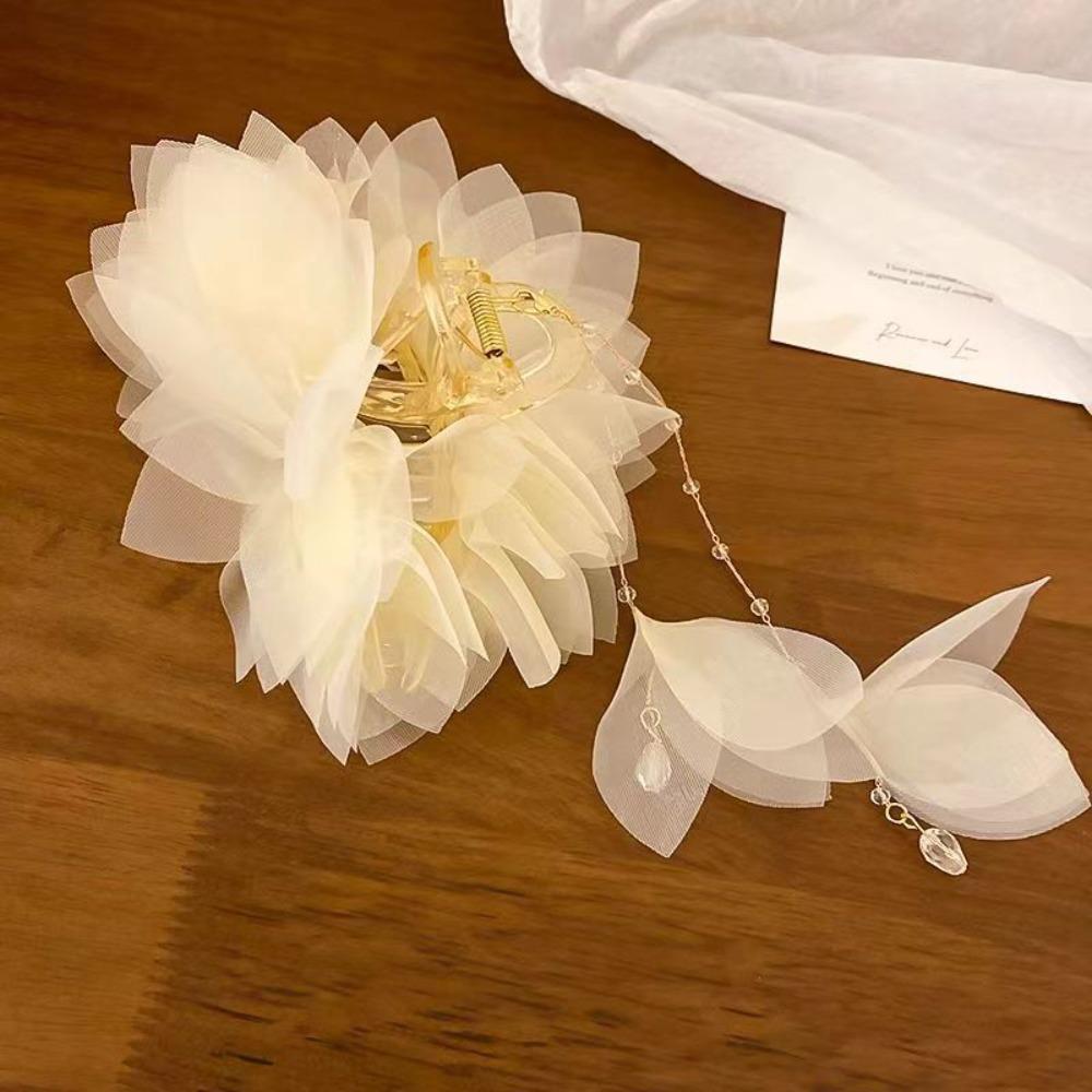 

Long Tassel Hairpin Elegant Shark Clip Fashion Hair Clip Hair Accessories бежевый