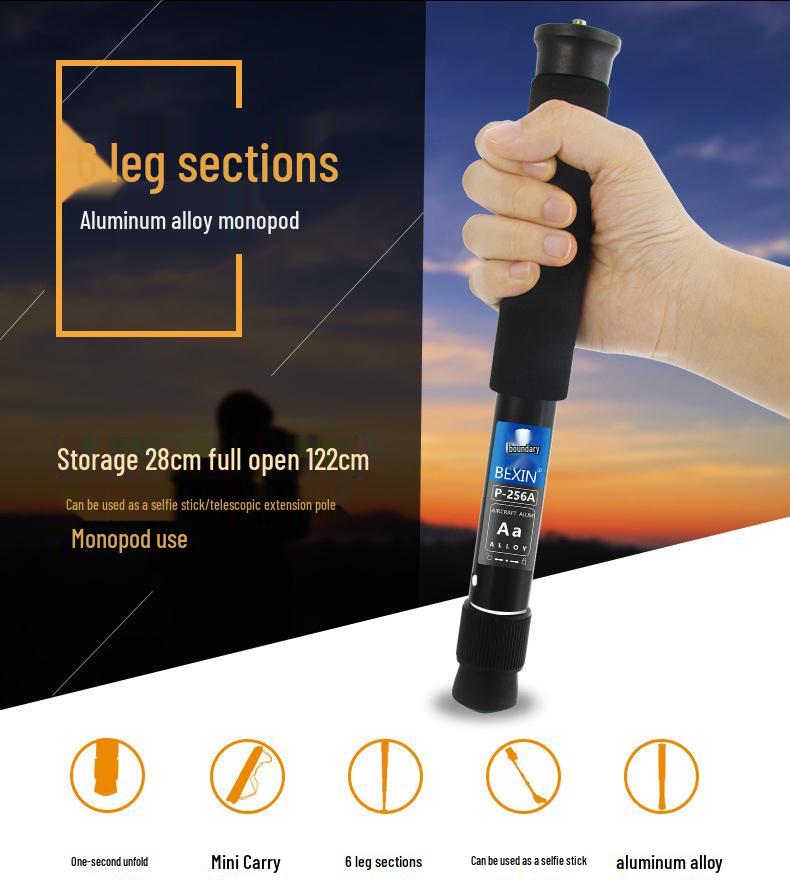 Beixin P256 Portable Monopod: Extendable DSLR Camera & Phone Selfie Stick for Outdoor Photography