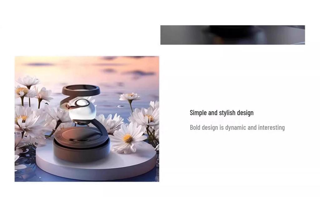Rotating Solar Car Air Freshener & Deodorizer Ornament - Compatible with Various Models