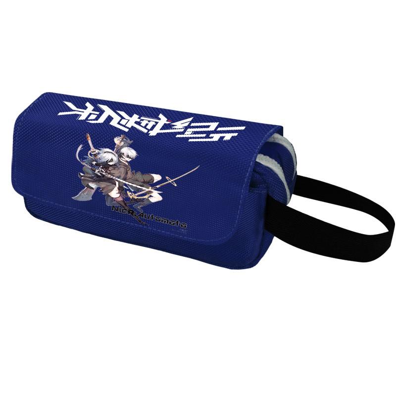 2B Anime Pencil Case Double Zipper Canvas Stationery Organizer Students School Supplies