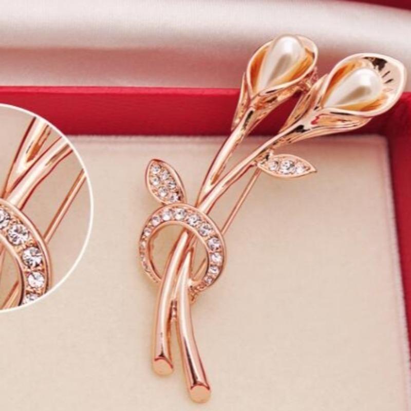 Rose Flower Brooches Rhinestone Brooch for Women Suit Pins Fashion Clothing Wedding Jewelry Accesorios Mujer Gifts