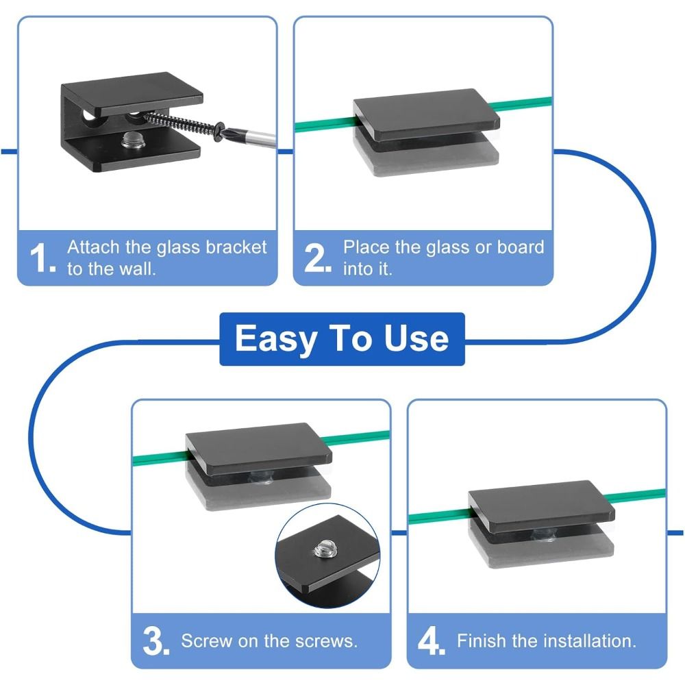 Replacement Parts Stainless Steel Glass Shelf Brackets Heavy Duty Silver Glass Support Adjustable Wood Glass Shelves Clamp