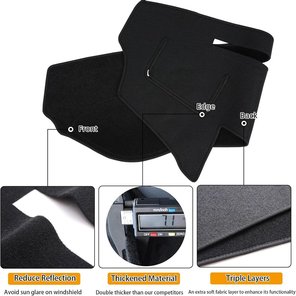 Dash Cover Mat  Fit for Hyundai Sonata 2009 2010 with Cutout for Sensor, Dashboard Cover Pad Protector (09-10 Black)