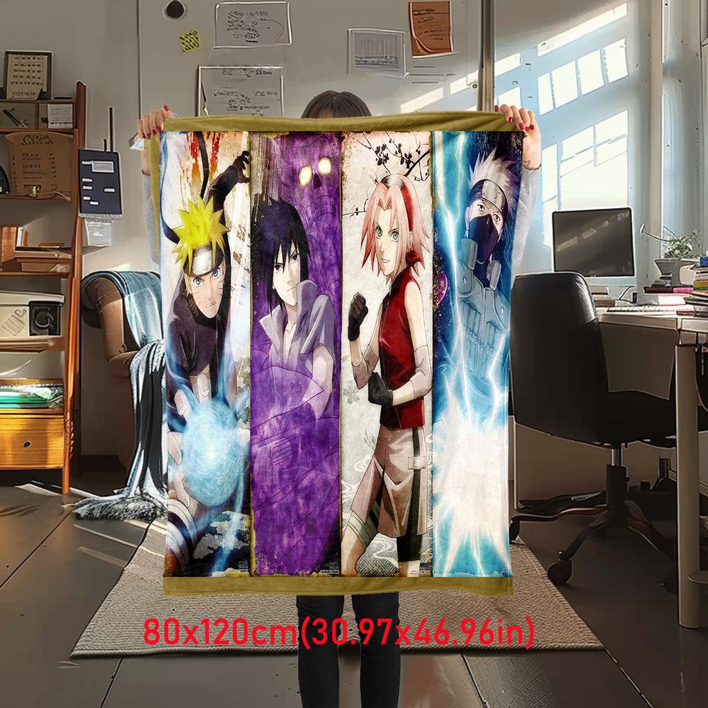Japanese Anime Cartoon NARUTO Famous Uzumaki Naruto Blanket Soft Home Furnishing Nap Decoration Four Seasons Warm Sherpa Blanket B3