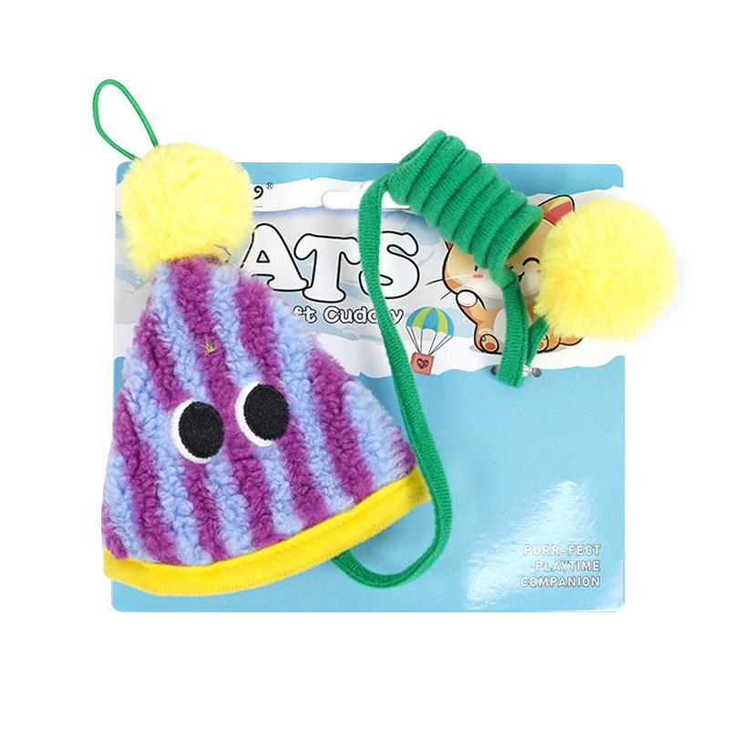 Cat Toys Self-Hi Boredom Swinging Hanging Door Hairball Elastic Rope Cat Cuddle Stick Spring Ringing Paper Pet Supplies