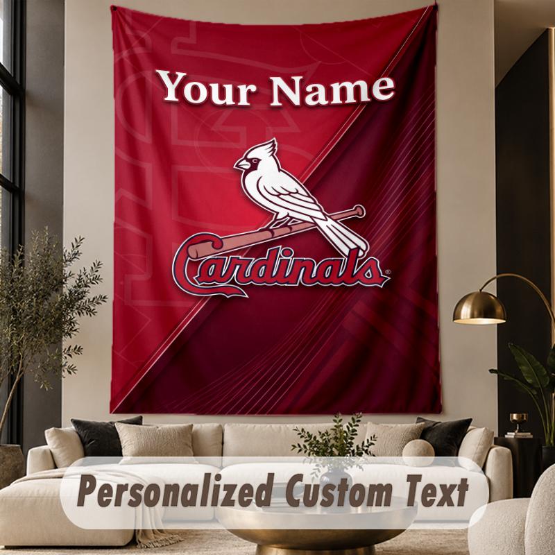 Custom Text Tapestry St. Louis Cardinals Print Wall Tapestry Indoor Living Room Wall Decor
