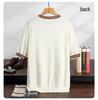 Men's Retro Color Block Cashmere Sweater – Short-Sleeve Round Neck Knit Top for Autumn/Winter
