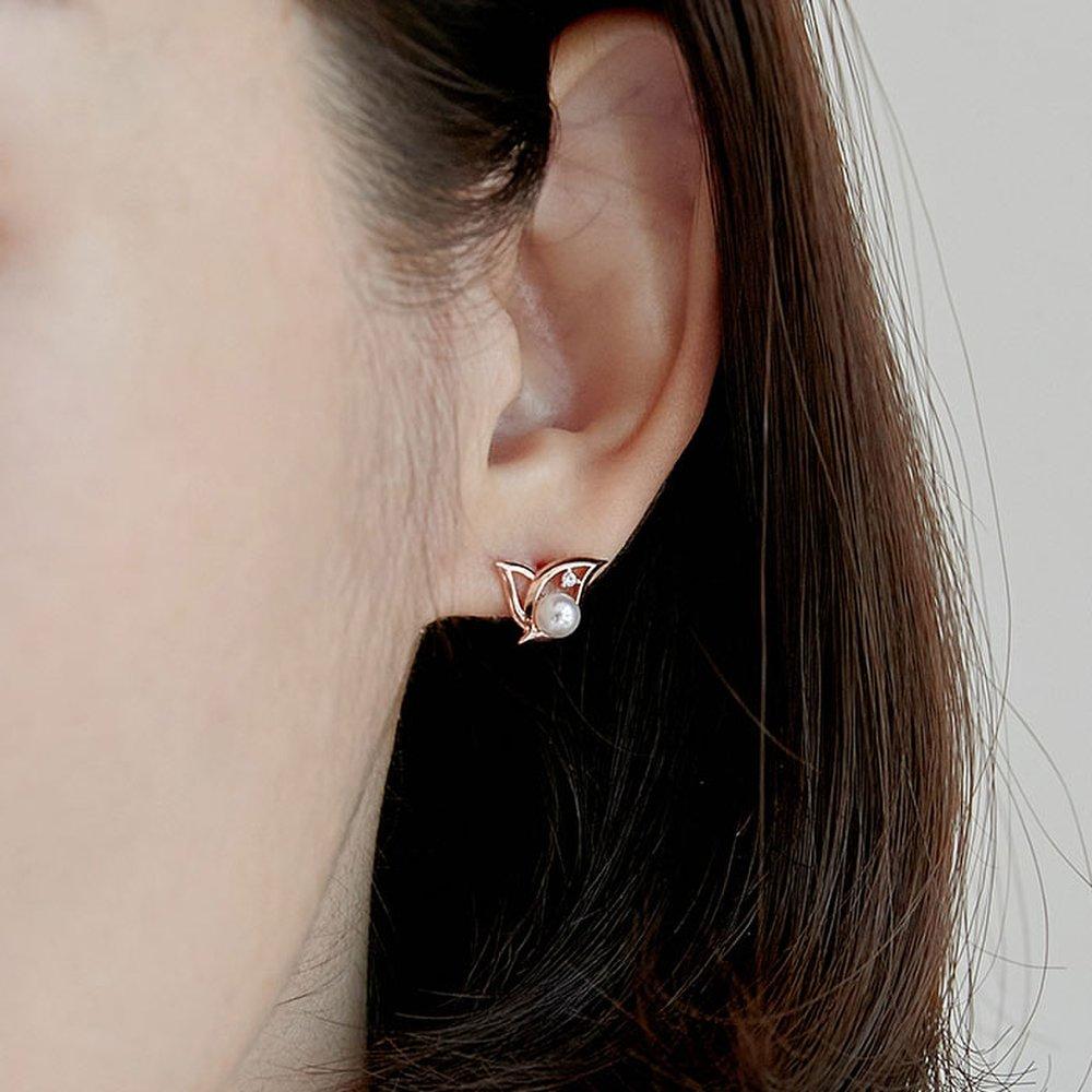 Muse Tulip Pearl Silver Pink Earrings Tessvp13145S
