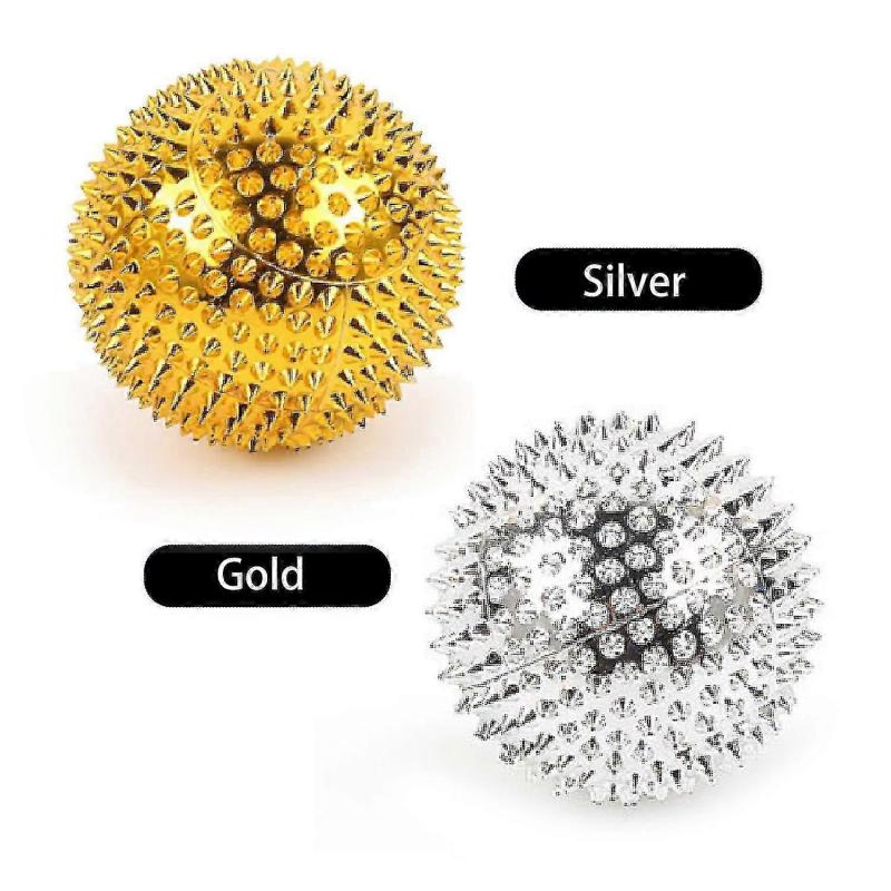 2PCS Acupressure Massage Balls with Needles - Hard Spiky Massaging Tools for Hand Foot Muscle Relief, Deep Tissue Therapy, Fitness Recovery