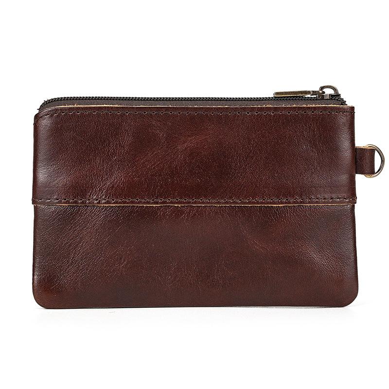 High-End Leather Change Bag, Small Card Bag, Genuine Leather Men'S And Women'S Casual Small Wallet, First Layer Cowhide Broken Silver Bag.
