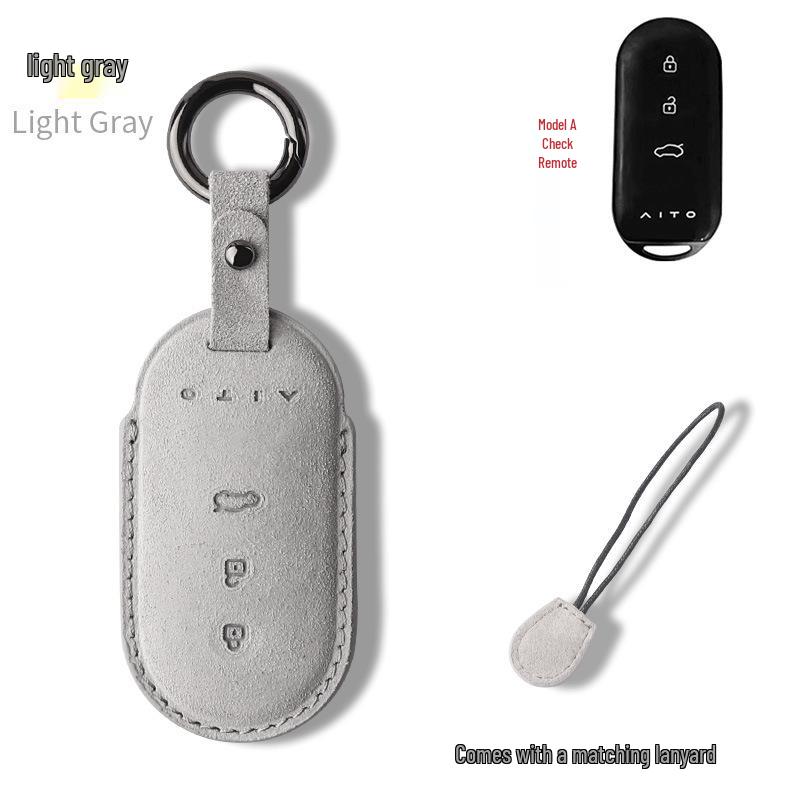 Suede Key Case for AITO Huawei M5/M7 - EV Accessory Shell with Buckle