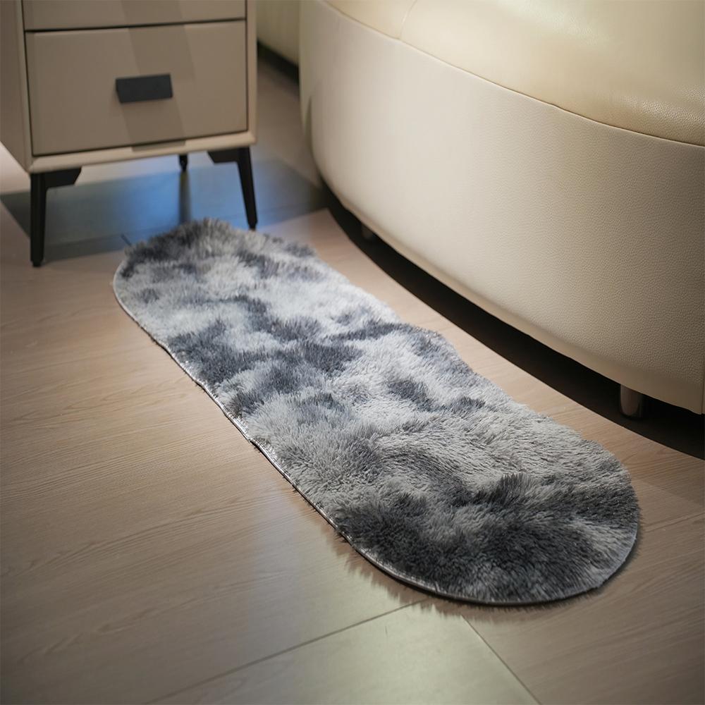 

Овальные плюшевые ковры для гостиной, утолщенные розовые пушистые коврики, противоскользящие коврики с длинным ворсом у кровати, украшения для дома, ковры для спальни, двери 40x120cm 15.74x47.24inch серый