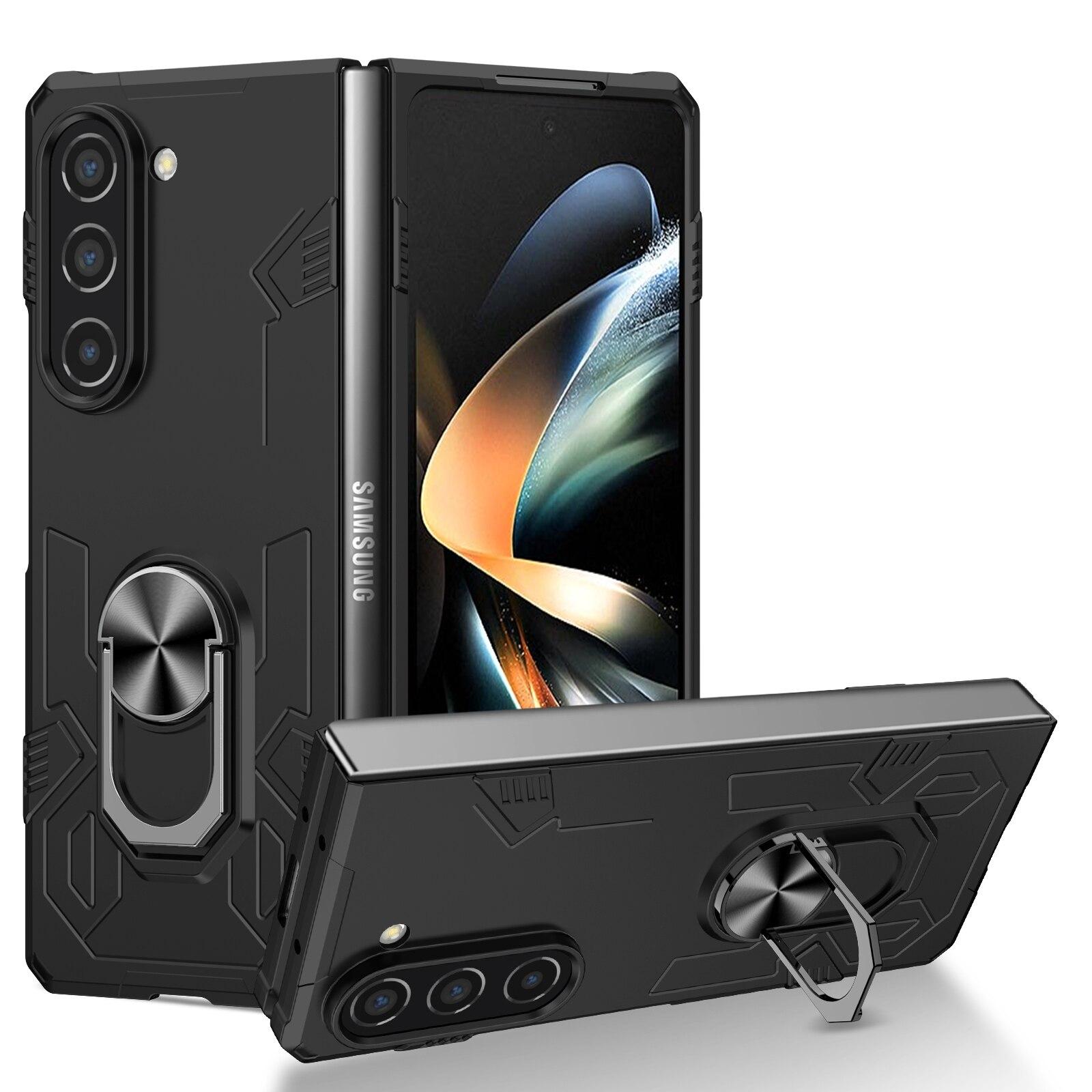 

Противоударный чехол-сумка с кольцом-подставкой для Samsung Galaxy Z Fold 5 Fold5 Fold4 Fold 3 4 2 Fold2 Fold3 5G чехлы для мобильных телефонов с защитой от пота for Samsung Z Fold 5 чёрный