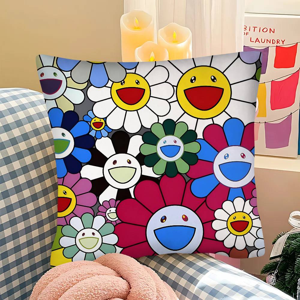 M Murakami Takashi A An Homage To Monopink 1960 Pillow Case Square Pillow Bedroom Sofa Leisure Comfort Cushion Car
