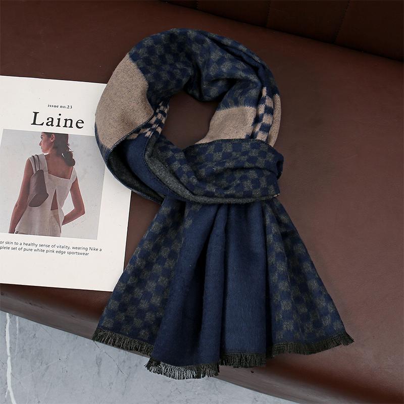 Winter Plaid Men Scarf Shawl Luxury Autumn Pashmina Handkerchief Elegant Pareo Outdoor Muffler Bufanda Men Clothing