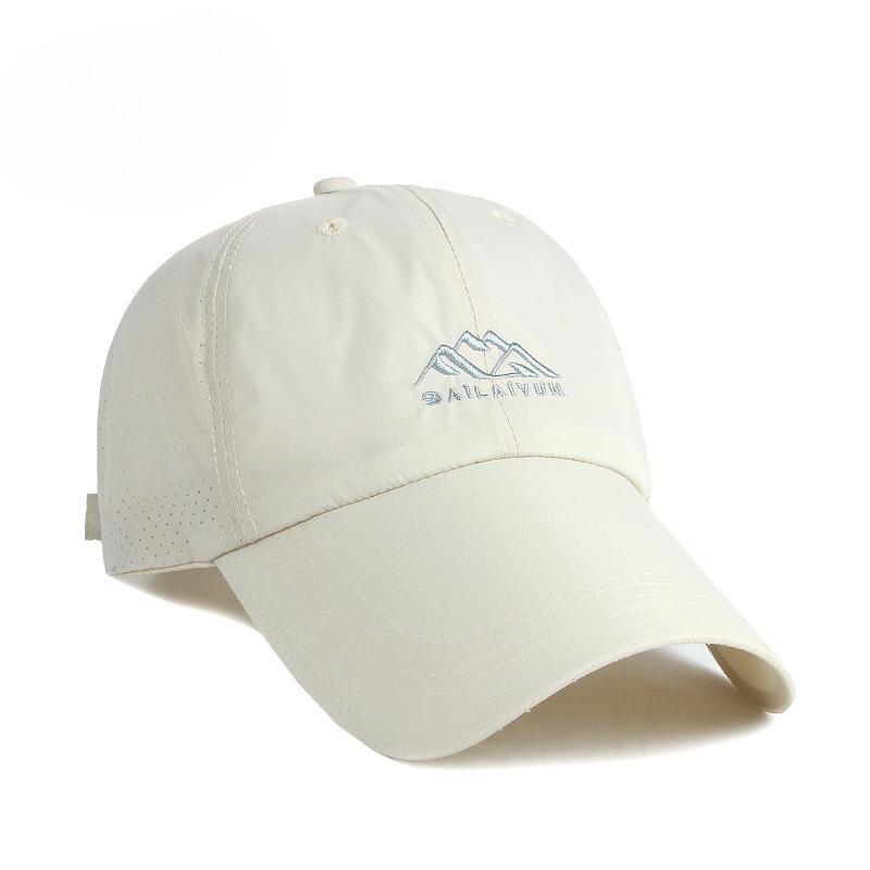 Summer Quick Dry Baseball Cap for Men Women Outdoor Long Brim Sun Hat Breathable Mesh Sports Hat Mountain Embroidery Duckbill Cap