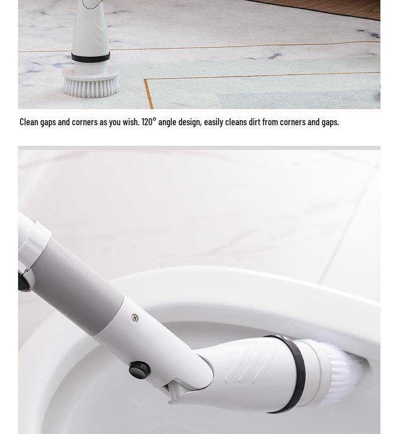 Electric Long-Handled Multi-Functional Cleaning Brush for Windows and Tiles