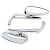 Szmsmy Silver Grim Reaper Universal Custom Motorcycle Mirrors Adapter Mirrors Fit Most and Kawasaki Cruisers - Suzuki, Honda,