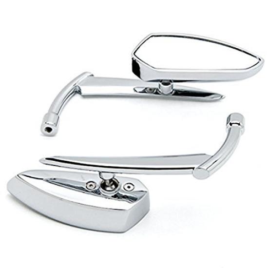 Szmsmy Silver Grim Reaper Universal Custom Motorcycle Mirrors Adapter Mirrors Fit Most and Kawasaki Cruisers - Suzuki, Honda,