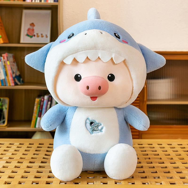 Creative Transformation Shark Kullo Mi Melody Doll Shark Pig Plush Toy Children's Sleeping Pillow Woman