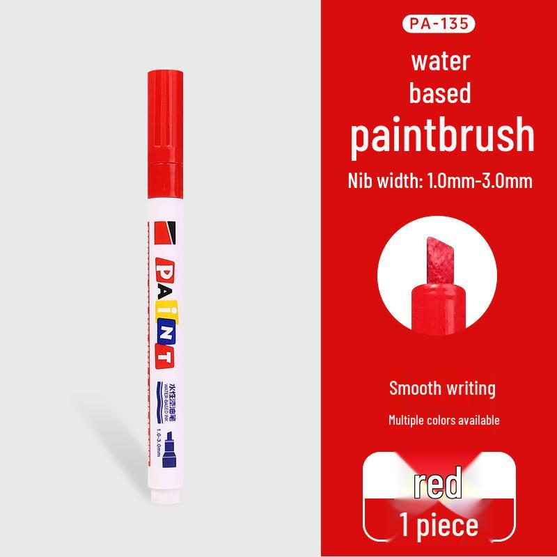 Car Tire Touch-Up Paint Pen, 3mm Angled Tip, Non-Erasable, Quick-Drying for Metal, Wood, Glass Marking
