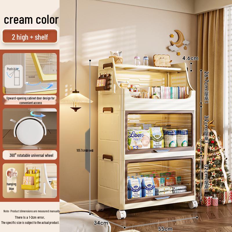 Folding Storage Cabinet for Kids - Wardrobe, Clothes Organizer, Toy & Snack Shelf