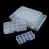 10/15 Grid Clear Plastic Box Multi-functional Dustproof Tools Storage Cases Rectangular Waterproof Packing Container Home Use