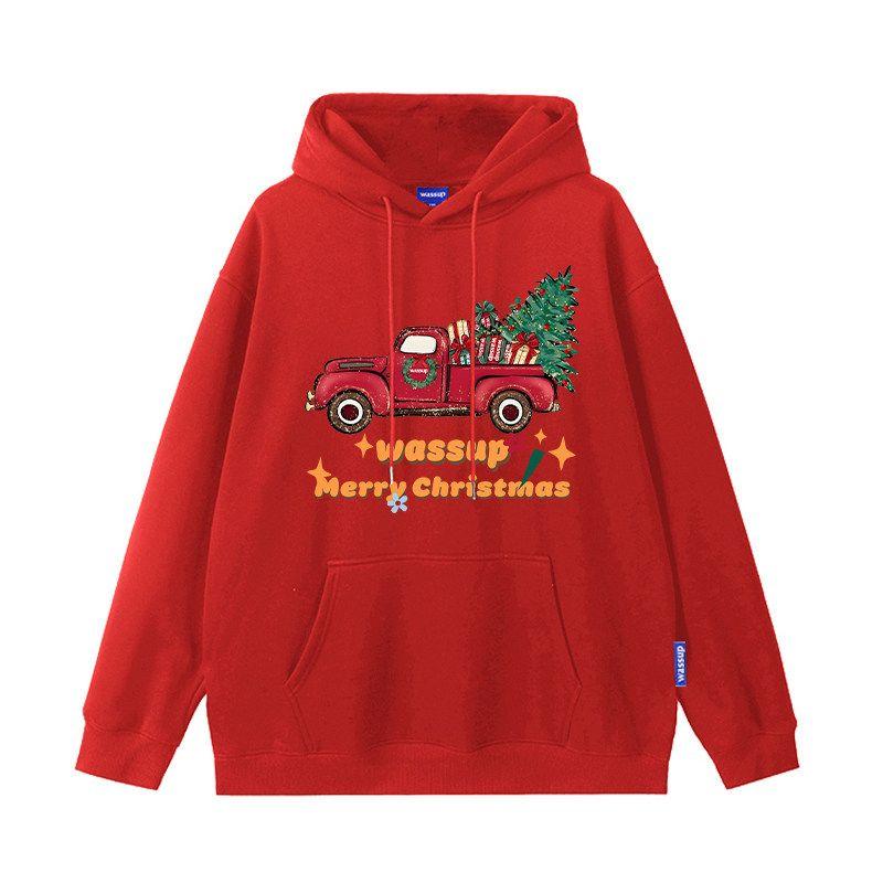 

Wassup Heods Trendy Brand Year of the Dragon Collaboration Couple Sweatshirt New Year Red Autumn and Winter Fleece Casual Unisex Top Red (Heavyweight Basic) 3XL