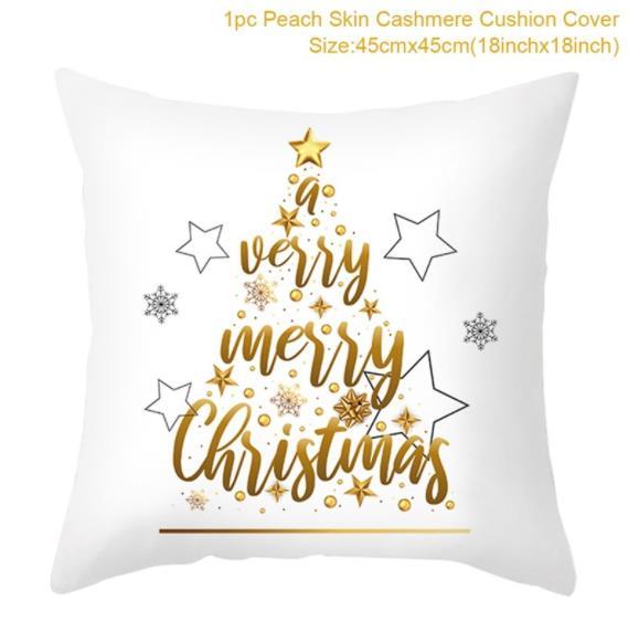 45cm Christmas Cushion Cover Navidad Merry Christmas Decorations For Home Xmas Noel Cristmas Ornaments New Year Gifts