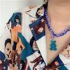Acrylic Women Cartoon Geometric Girls Chain Pendant Multilayer Necklace Bear Necklace Cute Choker