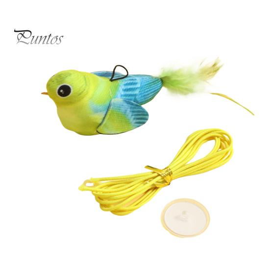 Interaktives Katzenspielzeug mit zwitscherndem Vogel, realistischer Plüschvogel mit Feder, berührungsaktiviertes Kätzchenspielzeug mit lebensechtem Zwitschergeräusch für Hauskatzen zur Linderung