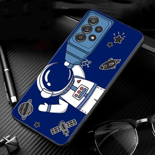 Niedlichen Cartoon Astronaut Hand Fall Für Samsung Galaxy A51 A71 A01 A11 A21 A21s A31 A41 A72 A52 A42 A32 A22 a12 A02 A02s F42 Shell